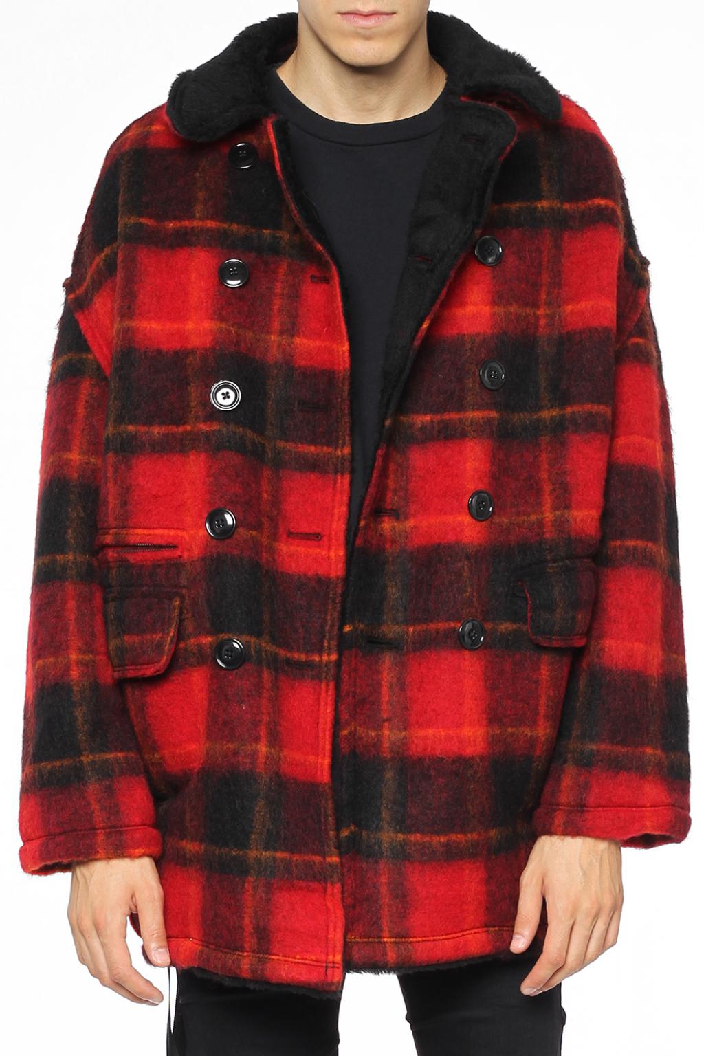 Red Double breasted checked jacket R13 Vitkac Italy